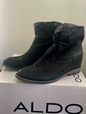 ALDO Black Slouch Ankle Booties